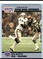 1990 -91 Pro Set Super Bowl XXV Silver Anniversary #99 Rod Martin Very Good