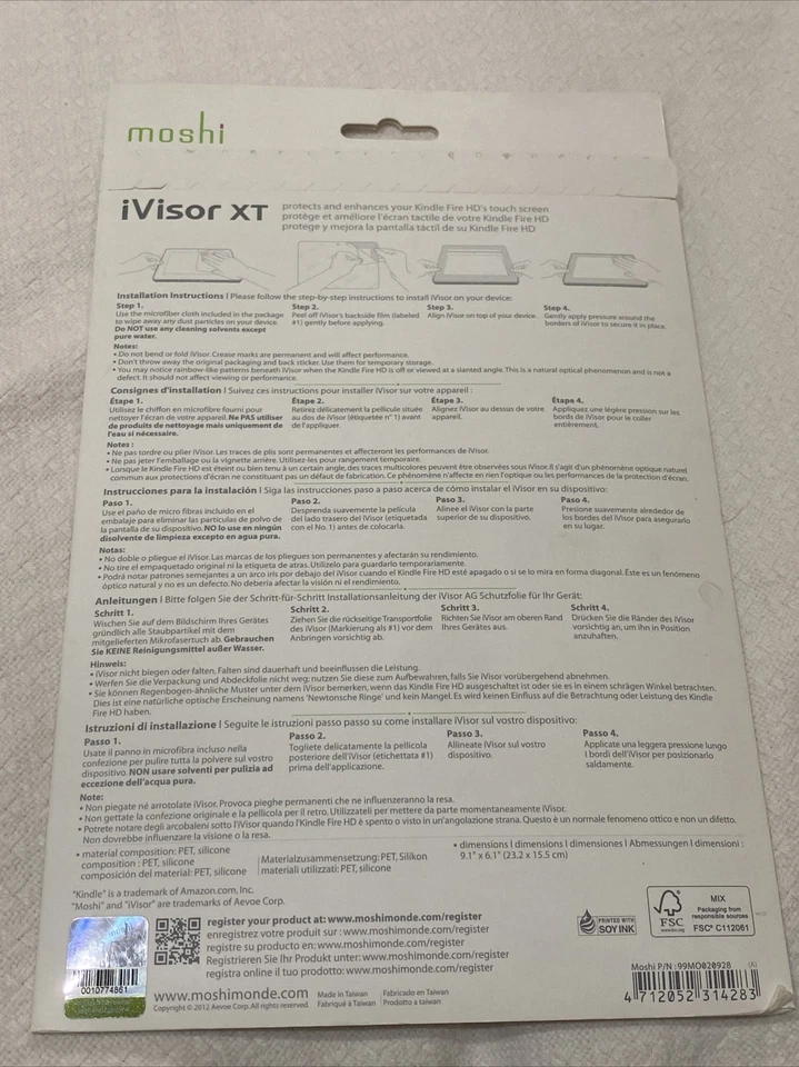 Moshi iVisor XT Kindle Fire HD 8.9” Protector Clear Version - Image 2 of 2