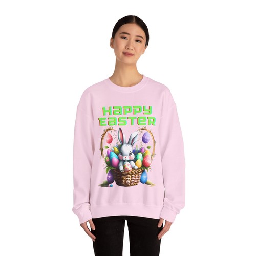 Happy Easter Bunny Basket Adult Unisex Crewneck Sweatshirt Matching Family - Picture 52 of 56