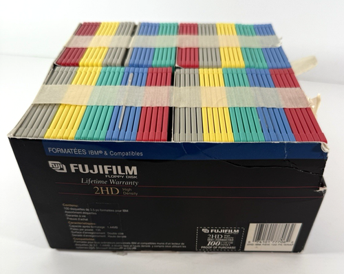 100 Used IBM FujiFilm 2HD Formatted 3.5" Floppy Disk Formatted Multi Color - Afbeelding 5 van 5