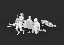 3D Printing 1/72 World War II German soldiers 5 Person Model Unpainted