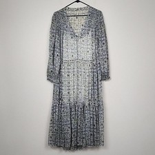 Free People Small Sheer Smocked Shoulder Midi Dress
