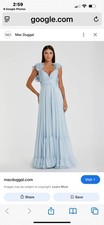 Mac Duggal Formal Dress Gown Sz 6 Powder Blue Flutter Tiered NEW Style 67911 New