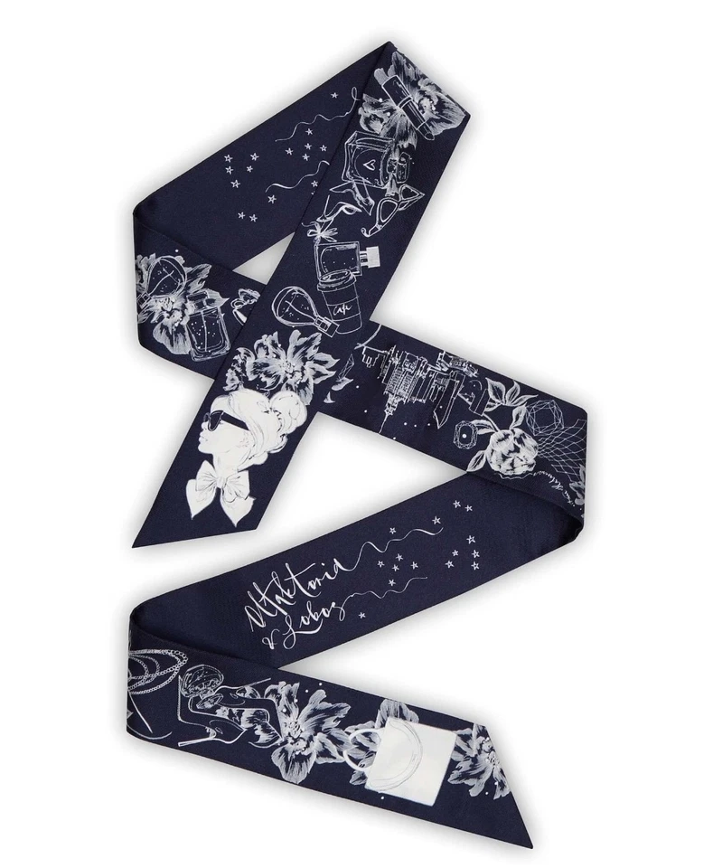 🌟Lobos Olfaktoria Mini Q Navy Blue Nightfall Leather Bag Luxury Silk Scarf 🌟 - Image 2 of 4