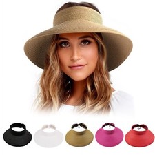 Women Sun Hat w/ Ponytail Hole Beach Hiking Summer Wide Brim Foldable Bucket Hat