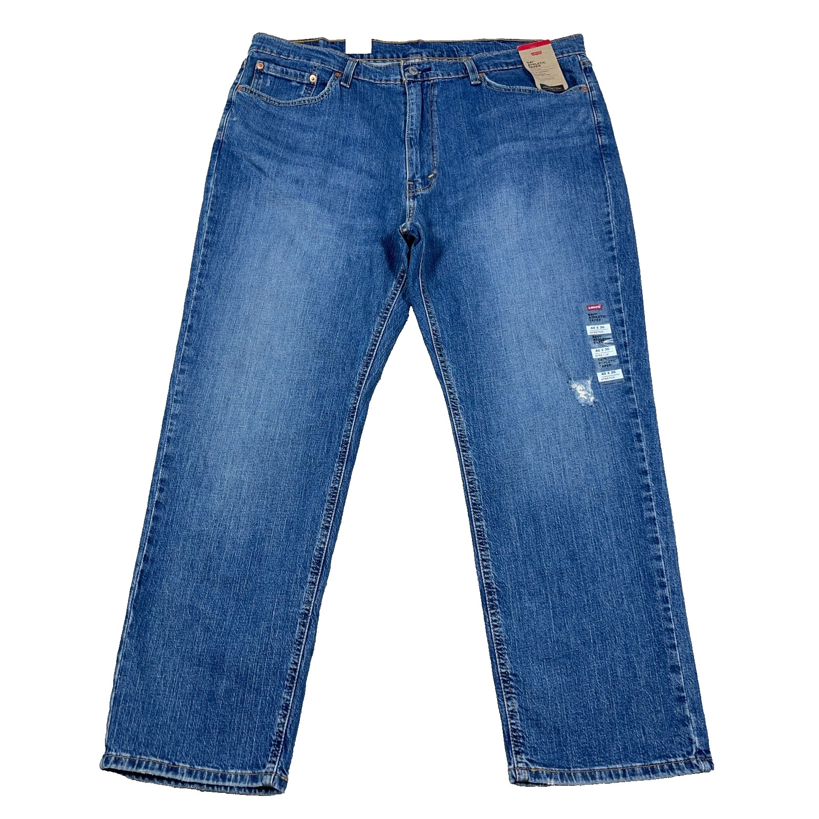 40x30 Athletic Fit Tapered Led Med Wash Faded Distressed New
