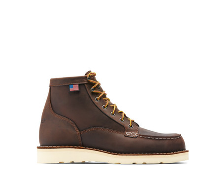BIG DEALS!! DANNER Bull Run Moc Toe Men's 6'''' Brown Leather Work Boots