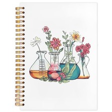 Science Teacher Gifts, Floral Beakers Notebook Journal, Chemistry Biology Tea...