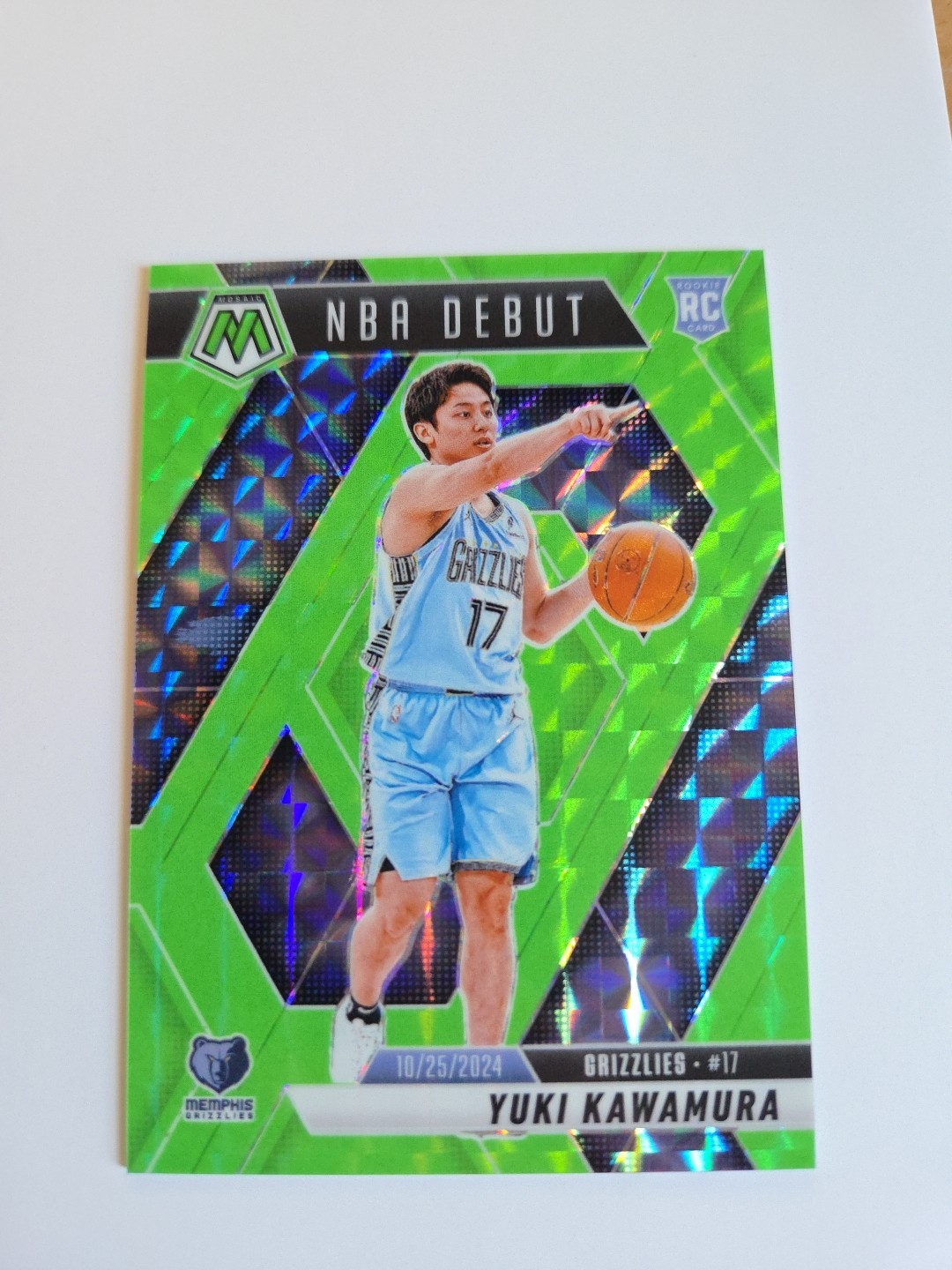 YUKI KAWAMURA 2024-25 Mosaic Rookies NBA Debut Green Fluorescent PRIZM 4/10