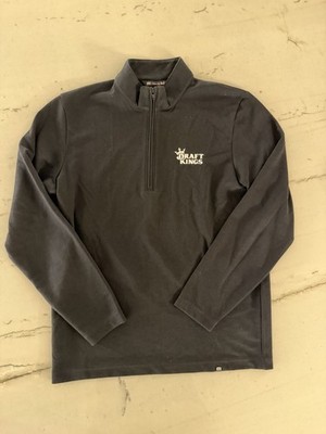 Travis Mathew Sweater Mens Medium Black 1/4 Zip Sweatshirt Pullover Draft Kings