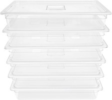 6 Pack Food Pans with Lids,Full Size 4in Deep...