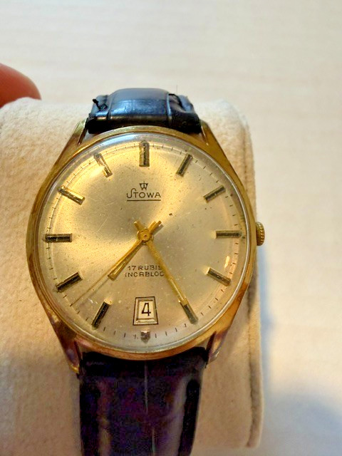 STOWA 17 rubis gold case manual wind men's watch, Germany