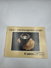 Vintage CANON BOOKLET ON ALL THE FD LENSES 59 PAGES OF INFO