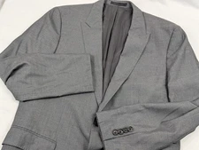 Mens 40 R Hugo Boss Silk Wool Sport Coat Blazer Gray 2 Button Jacket