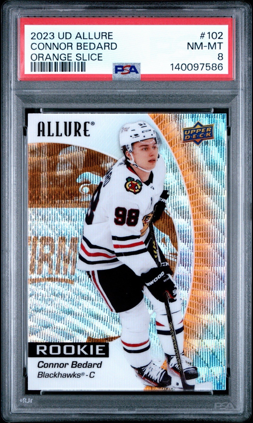 2023-24 Upper Deck Allure - Rookies Connor Bedard #102 Orange Slice (RC)