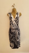 Elegant Joseph Ribkoff Monochrome Wrap Dress With Buckle Size 10