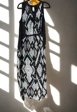 Pure Energy Womens Snakeskin Print Black Turqouise Maxi Dress - 1X