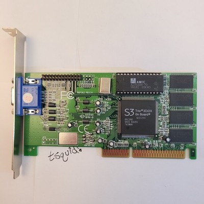 S3 Trio 3D/2X 4MB AGP Graphics Video Card VGA 86C368 AGP362 Rev A Vintage PC