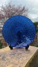 Vintage Sklo Union Blue Pavel Panek Asteroid Bubbled Glass Bowl 1960’s #811