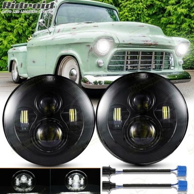 2x DOT 7''inch Round LED Headlights High&Low Beam For Chevy C10 C20 Pickup Truck