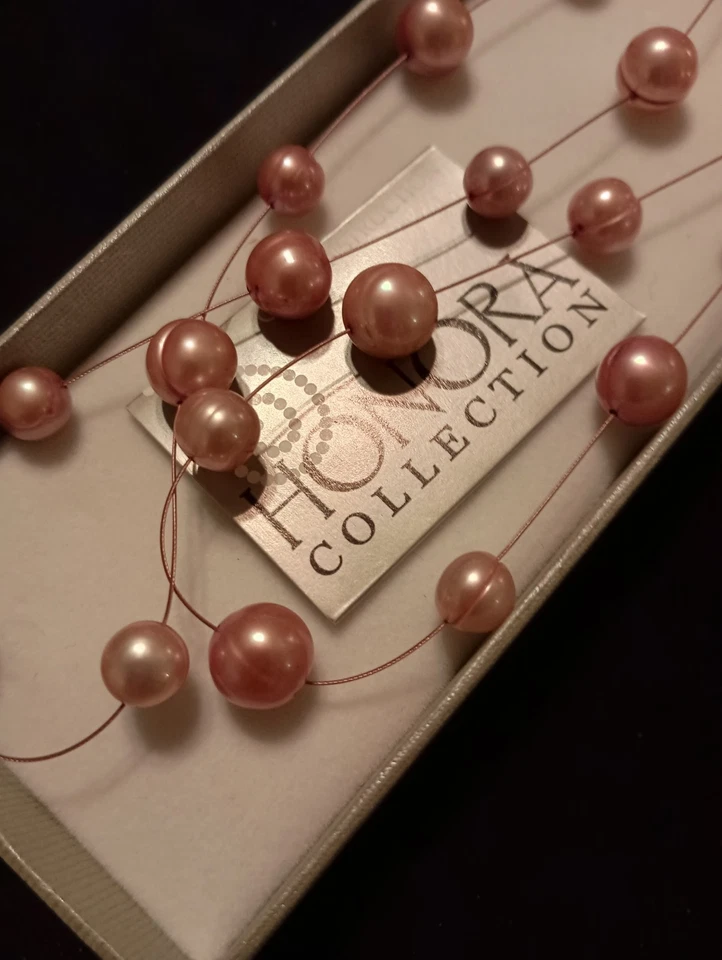 ¡Collar de perlas de agua dulce vintage Honora rosa de 2 hebras! ¡¡Hermoso!! Mira! ¡¡GUAU!!! Foto 2 de 4