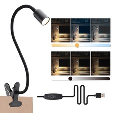 LED Reading Light for Bed Headboard   Dimmable Clip-On Book Light with Flexib...