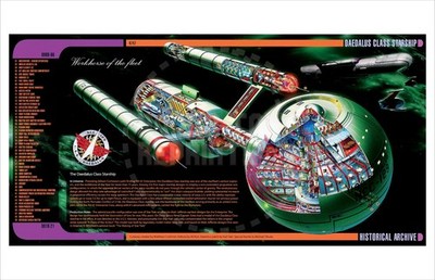 TELEVISION - STAR TREK - DAEDALUS CLASS STARSHIP POSTER - VINTAGE REPRINT
