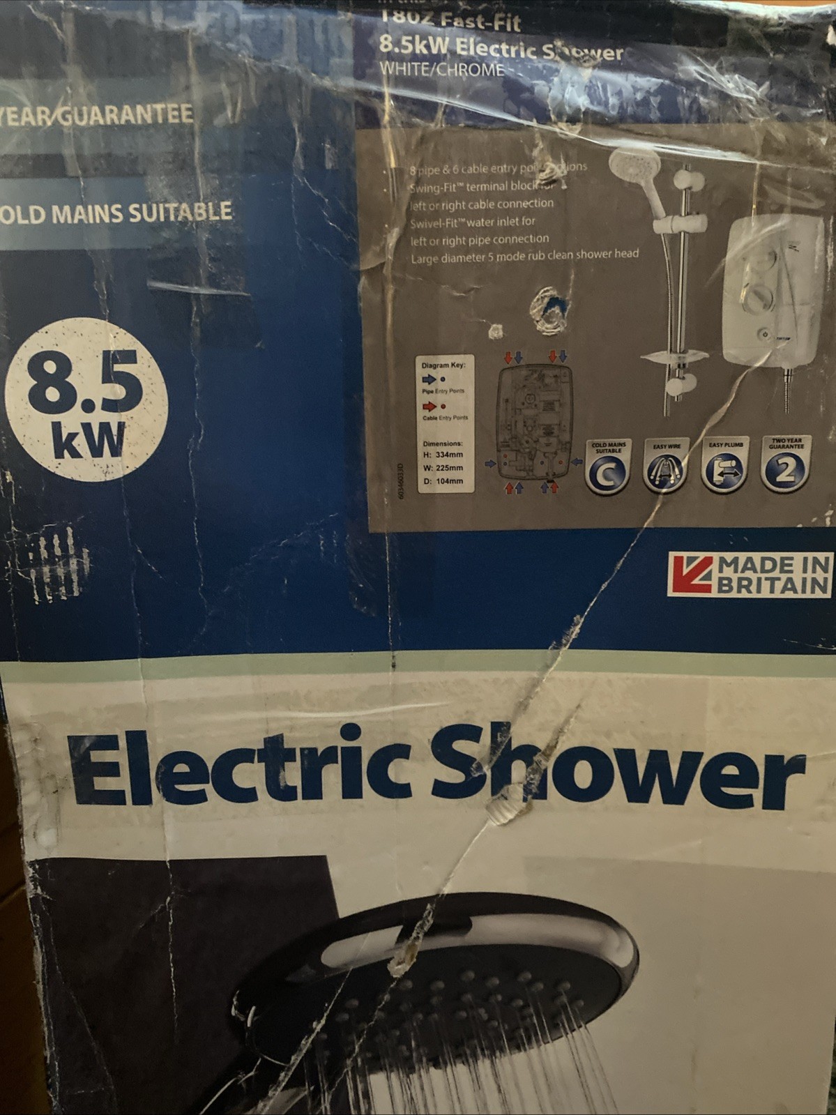 Triton T80Z Fast- Fit Shower - White