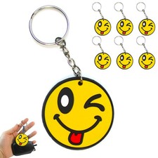 6Pack Smiley Face Keychains Cute Emoji Pendants Key Rings Fun Gift and Phone