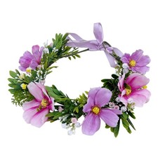 Fairy Purple Flower Crown, Artificial Boho Daisy Floral Headpiece