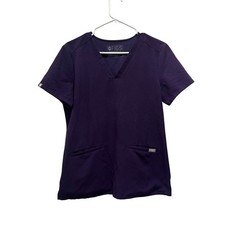 FIGS Technical Collection Purple V-Neck Scrub Top Short Sleeve Women's Size S