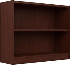 Small 2 Shelf Bookcase in Vogue Cherry, Low Storage and Display Bookshelf