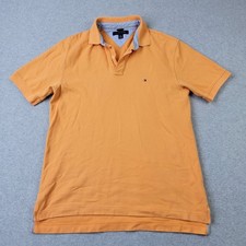 Tommy Hilfiger Polo Mens Large Orange Embroidery Shirt