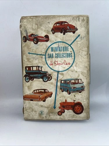 MTB-Vintage Lot Of 12 Miniature Diecast Cars And Miniature Show Car Case Carrier