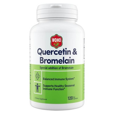 WOHO Quercetin with Bromelain - 120 Veg Caps, Clearance for Best By 08/2026