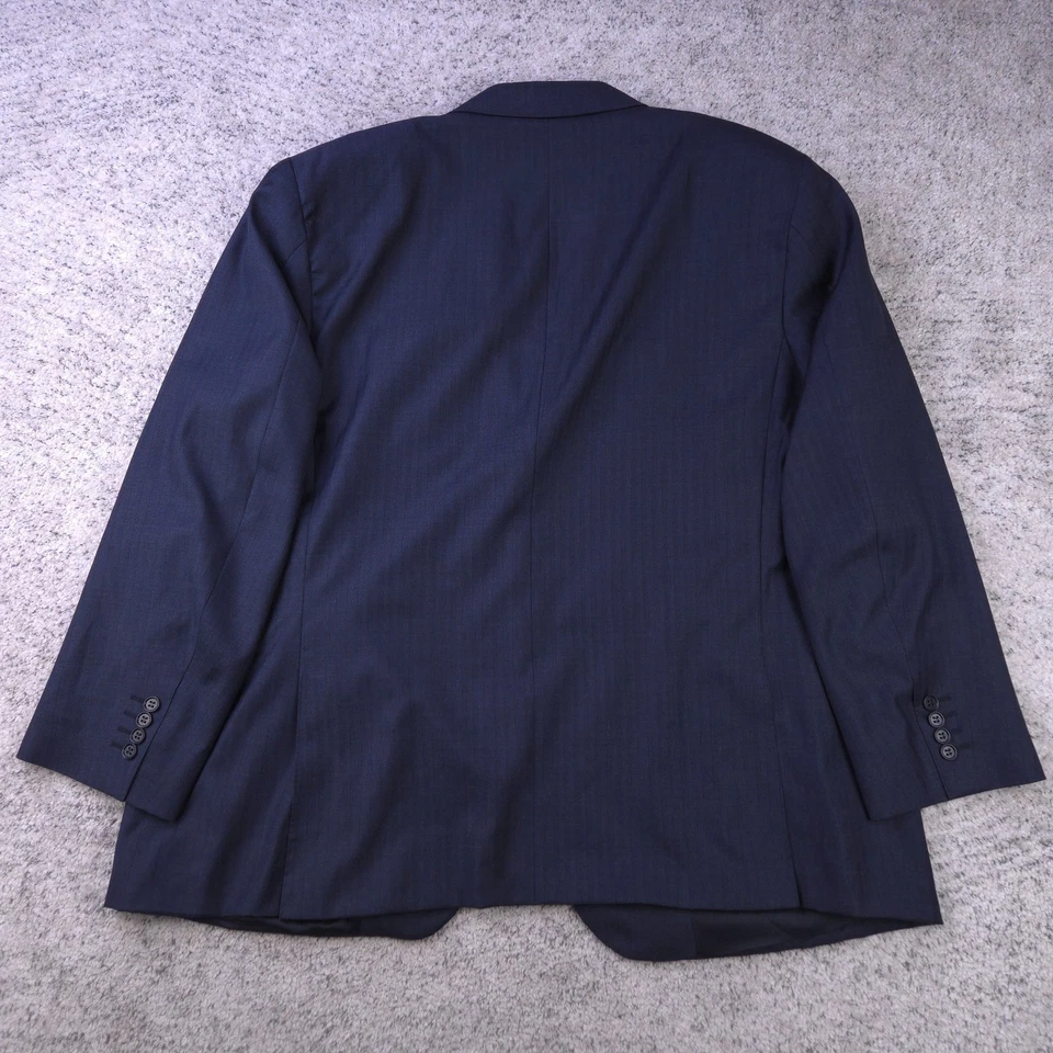 Canali Suit 52R 46x30 Pinstripe Paramontura Navy Three Button Wool Made In Italy - Image 3 of 4