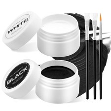 QIUFSSE Black and White Face Painting Kit,Professional Halloween Face Paint ...
