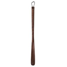 Wooden Shoe Horn 21.6" Bamboo Style Shoe Helper Wood Shoehorns, Dark Red