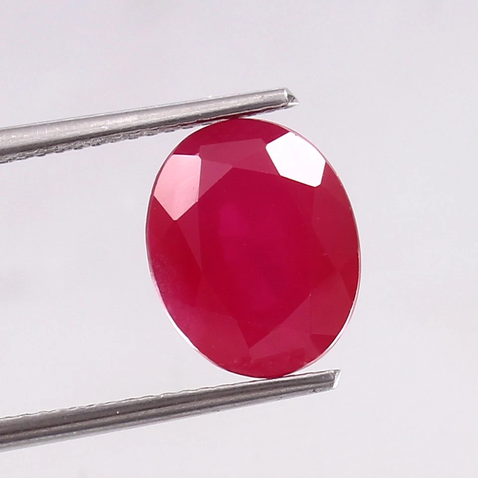 Lab Created Ruby Corundum Oval Faceted AAA Loose Gemstones ( 12x16x7 mm ) - Image 4 of 4