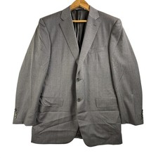 Canali Suit Jacket Mens 52 Gray Check Wool Made In Italy Sport Coat Grid Check