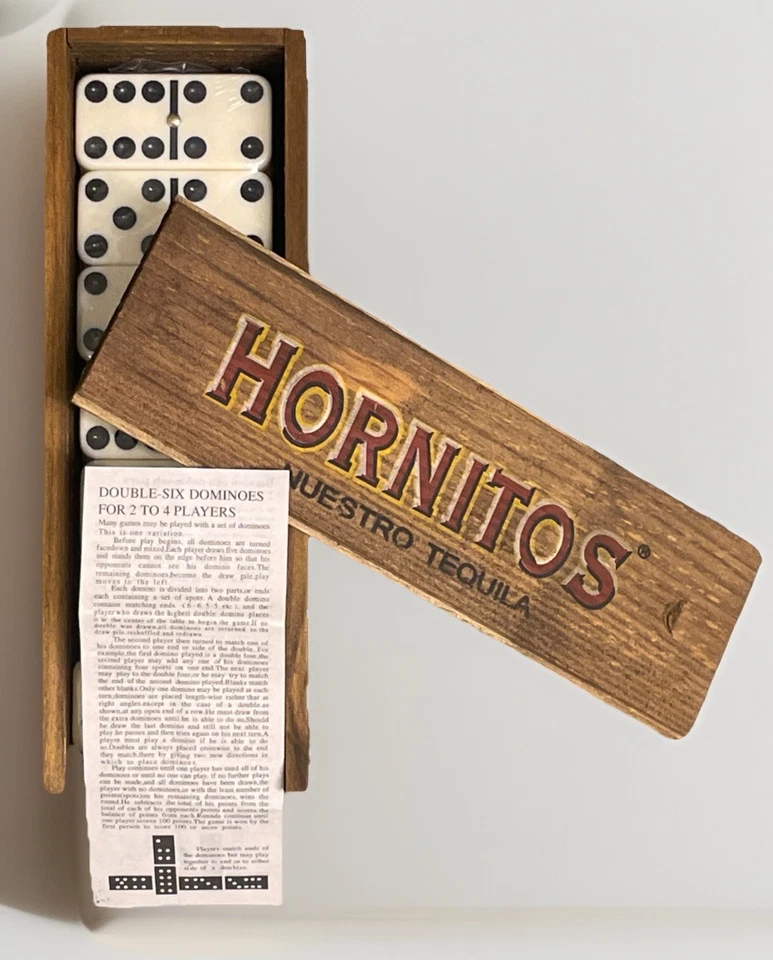 Hornitos Nuestro Tequila Dominoes Wooden Box Set By Sauza Sealed In Wood Case - Image 3 of 4