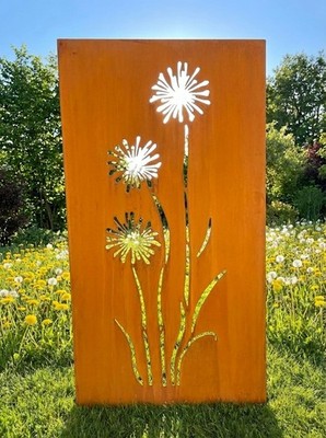 HINGUCKER Pusteblumen  Sichtschutz Rost Metall Qualität TOP