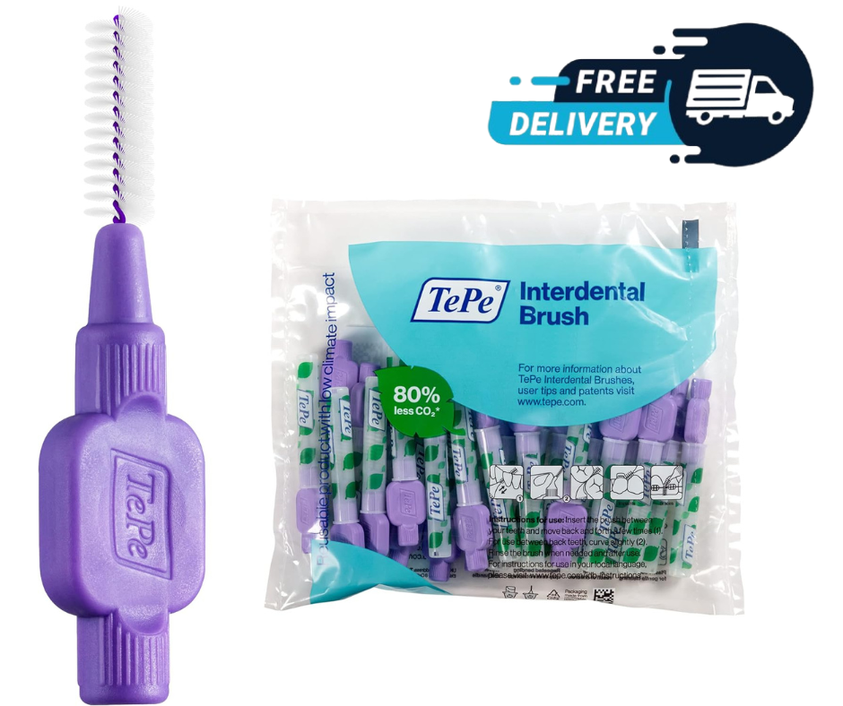 TePe Original Interdental Brushes - Purple 1.1mm (Pack of 25) – Gentle Cleaning