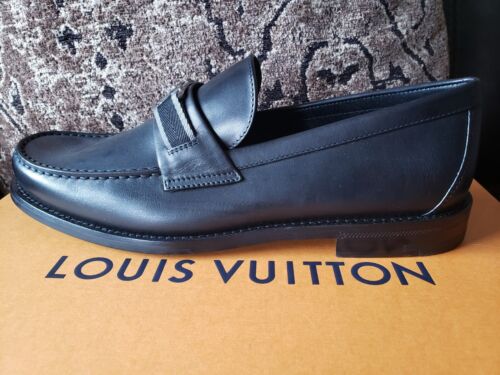 LOUIS VUITTON Penny Halbschuh schwarz weiches Leder Metall Logo 8 US/9-9,5 US $ 2.000 - Bild 2 von 20