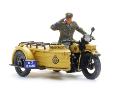 Artitec 387.485 - 1:87: ANWB Pannenhilfe Motorrad mit Beiwagen - NEU + OVP