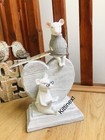 Next Grey Millie Mouse Heart Heavy duty Doorstop Resin Ornament Lounge office