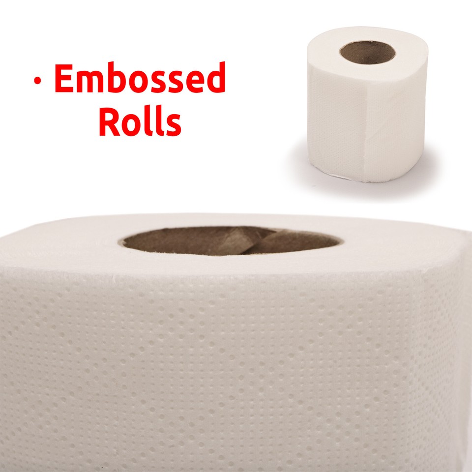 36 Toilet Rolls 2ply Quilted Embossed Luxury White Toilet Tissue Soft