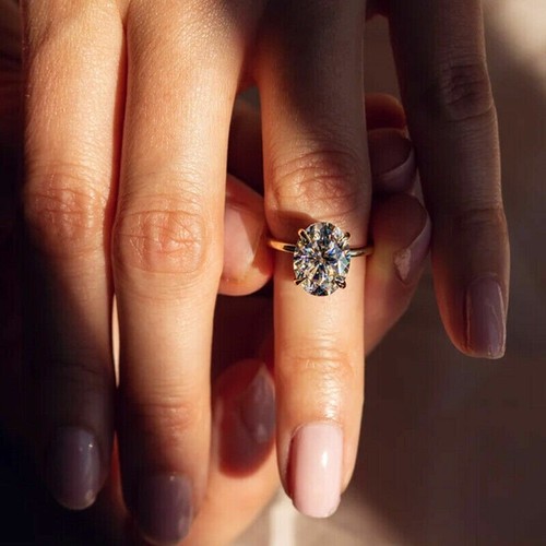 IGI 2 kt H/VS1 Ovalschliff Lab Grown Diamant Solitär Ring massiv 14 K Gelbgold - Bild 7 von 9