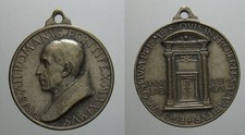 MEDAGLIA PIO XII GIUBILEO 1950 PORTA SANTA IN BRONZO ARGENTATO