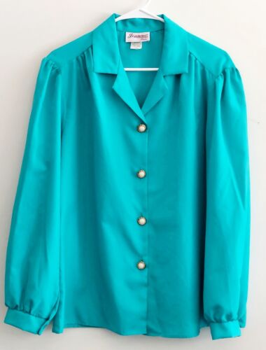 JOANNA Womens 18W Green Long-sleeve Blouse